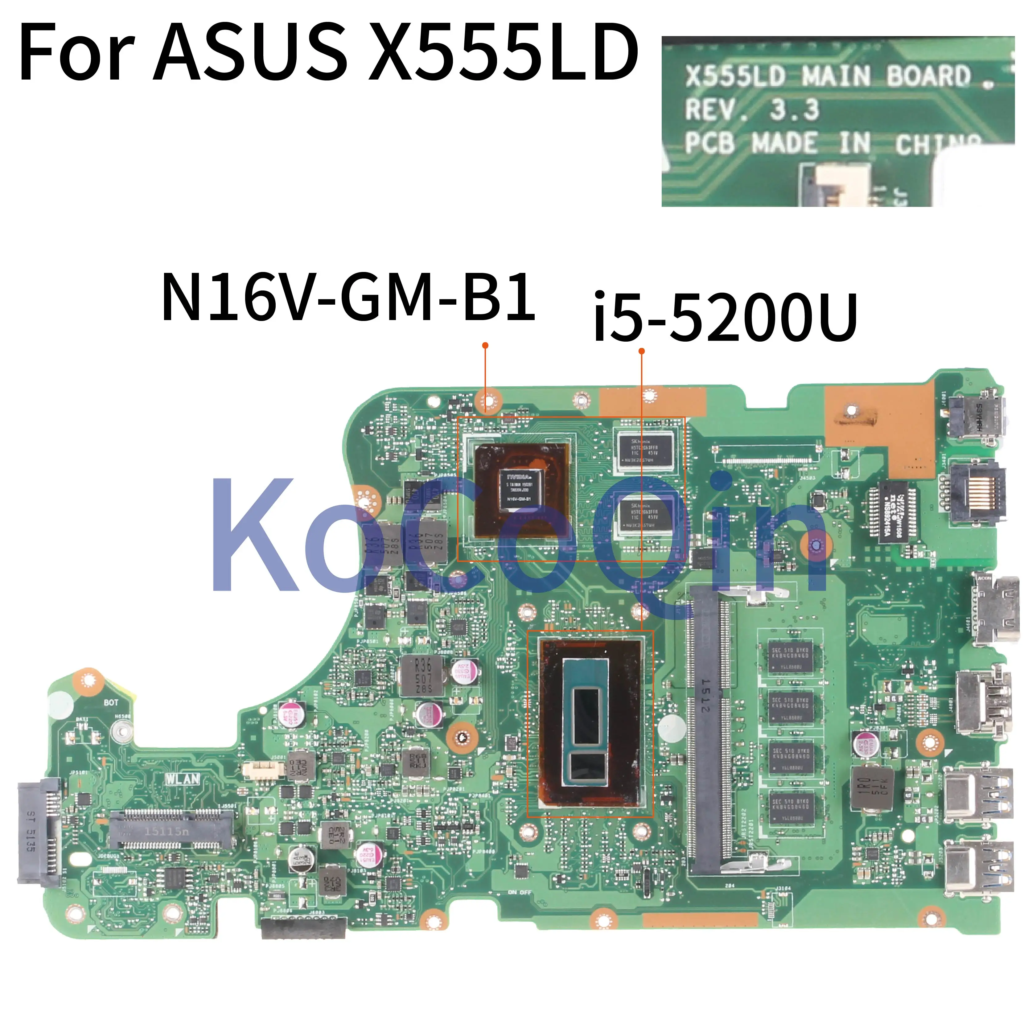 Most effective  KoCoQin Laptop motherboard For ASUS X555LD X555LP X555LA X555L X555LJ X555LNB Mainboard REV.3.3 I5-