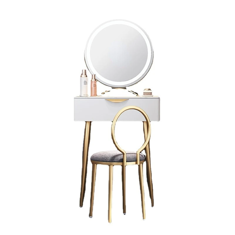 

Modern Luxury Dressing Table White Nordic Girl Bedroom Minimalist Jewelry Storage Mirror Tocador Espejo Makeup Furniture OB50HZ
