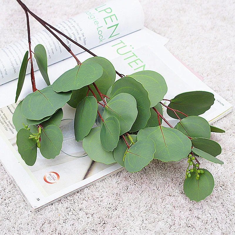 3 Forks ASimulation plant plastic flower decoration green plant wall fittings flower arrangement bunch Scrapbooking Craft