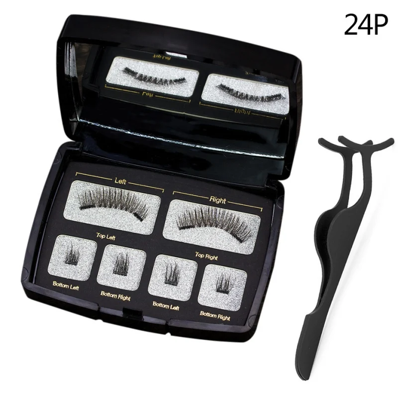 Magnetische wimpers с 4 magneten handgemaakte 3D/6D magnetische wimpers natuurlijke магнит wimpers встретил - Цвет: 01
