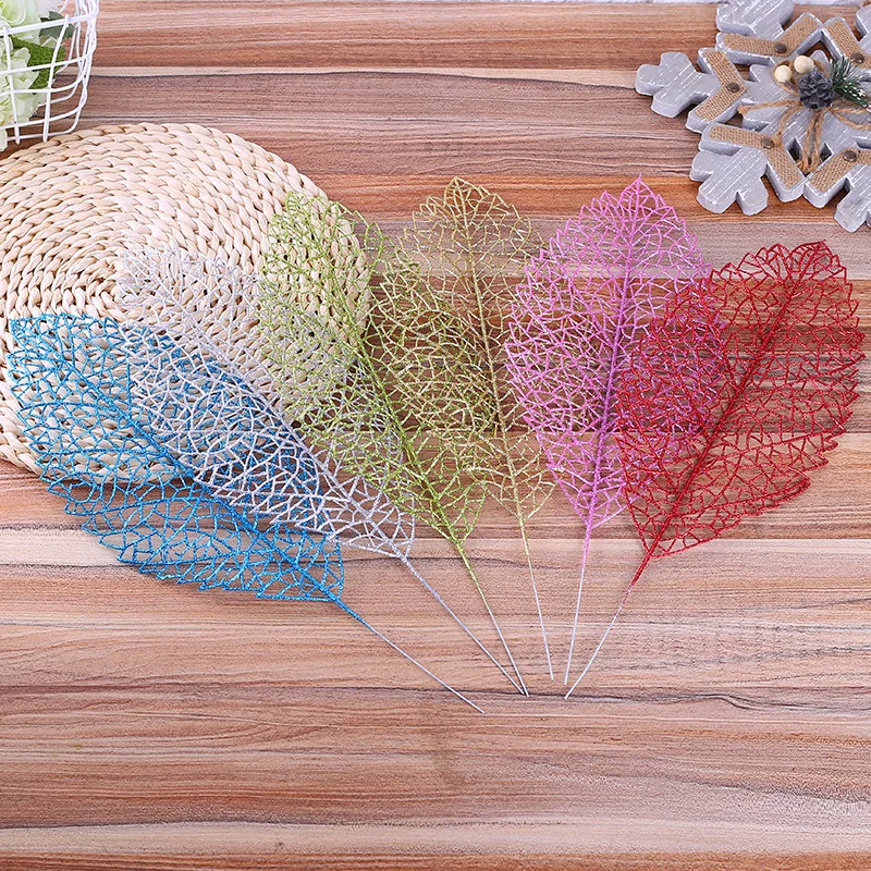 1pcs Christmas Drop Ornaments Set Discharge Class Simulation Fake Leaf Unique Living Room Decor Crafts Set Festival Supplies