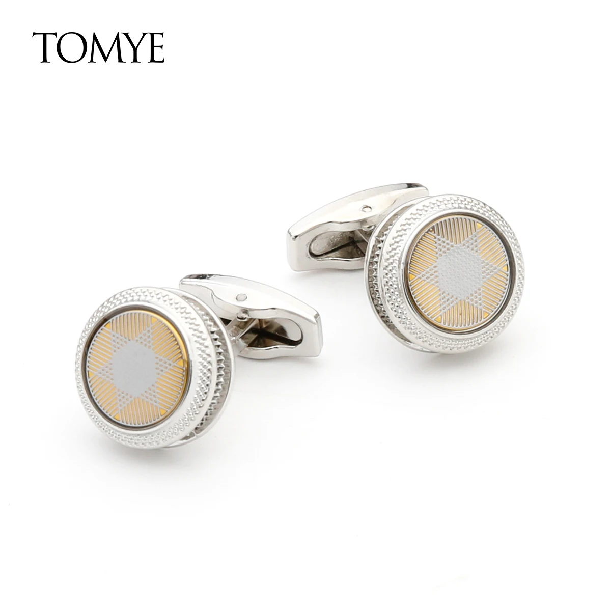 Запонки для мужчин TOMYE XK21S008 высокое качество модные серебряные круглые