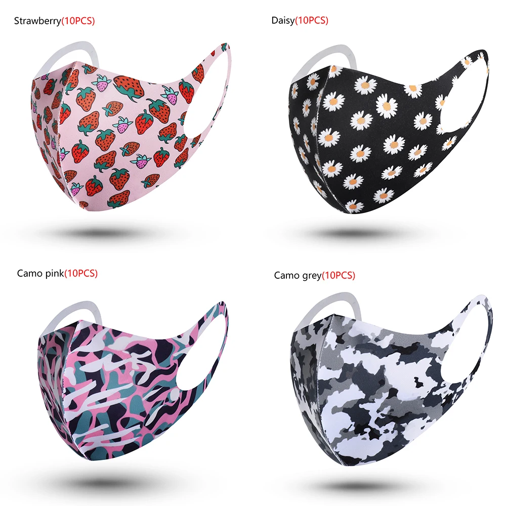 1 шт. моющаяся губка респираторы для рта из ледяного шелка ультралегкие дышащие