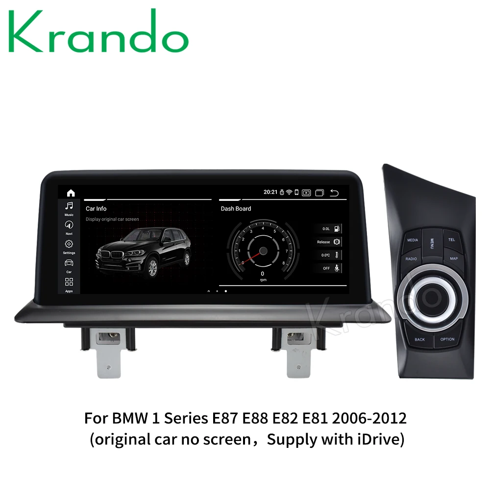 Krando Android 10.0 4G 64G 10.25''Car Audio for BMW 1 Series E81 E82 E87 E88 2006-2012 CCC CIC Navi Radio Idrive LHD RHD Carplay