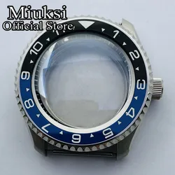 Silver Watch Case with Dome Sapphire Glass and Ceramic Bezel, 42mm (Style A(5))