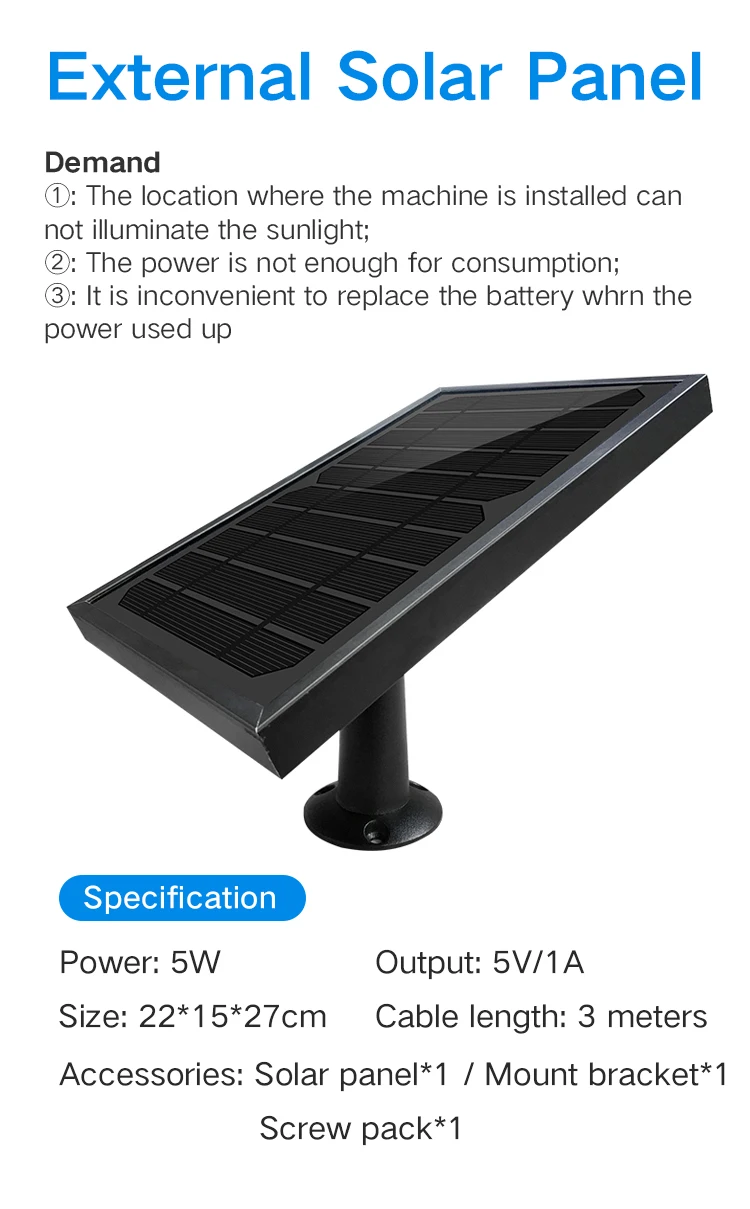 1080P 2.0MP Solar Rechargeable Battery Power WIFI Security CCTV IP camera with Waterproof Outdoor S