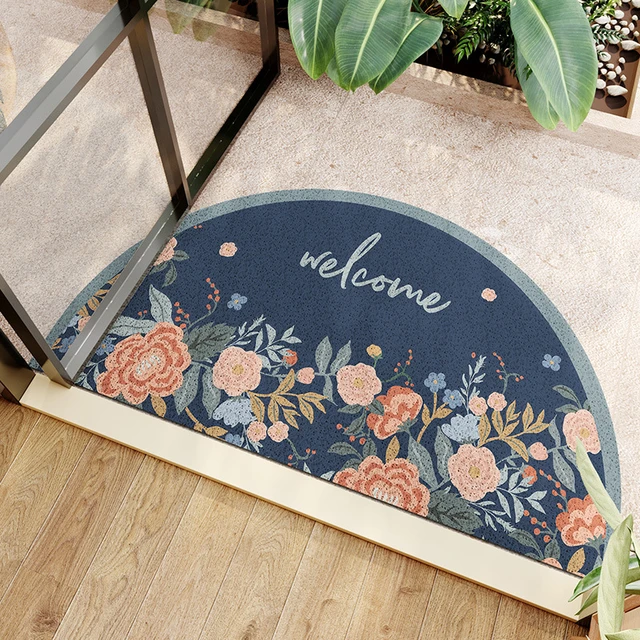 Welcome Mat Half-round Doormat For Indoor Outdoor Front Door Marble Low  Profile Outside Mat Waterproof Easy Clean Entrance Rug - Rug - AliExpress