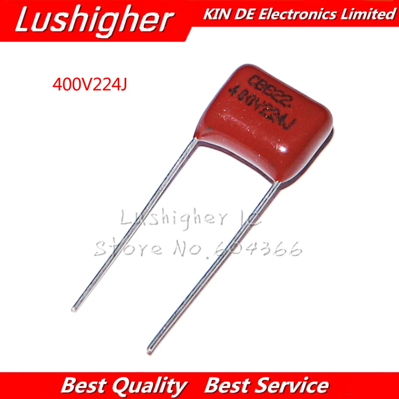 20 шт. 400V224J 400V CBB 0 22 мкФ 220NF 224J 224 10 мм полипропиленовый пленочный конденсатор |