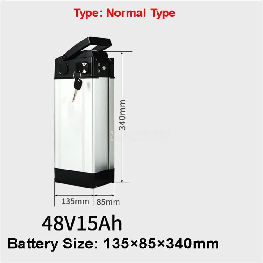 48 В литиевая батарея для электровелосипеда, подходит менее 400 Вт, батарея для электровелосипеда, батарея для электровелосипеда, алюминиевый корпус 12AH/15AH/20AH/25AH - Цвет: 48V15AH Normal Type
