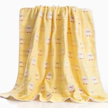 

Cute duck Cartoon bath towel bathroom thickened cotton cloth for children Super absorbent Blanket Sheets new Year's gift towel