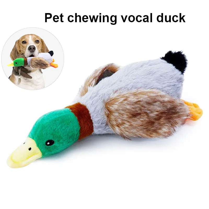 Screaming Duck Chew Play Toys Cute Pet Squeaky Puppy Chew Squeaker Quack Sound Doll Plush Toy