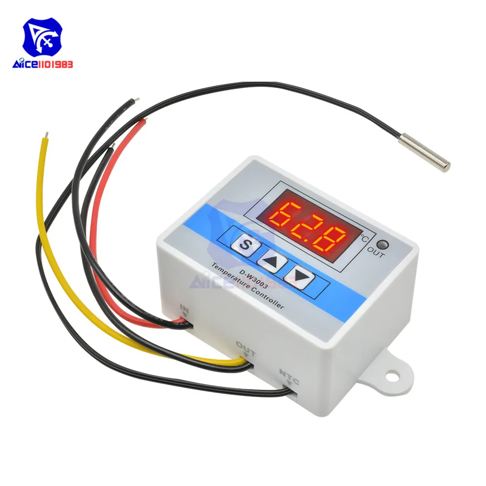 Diymore D-W3003 DC 12 В светодиодный термометр с цифровым дисплеем регулятор температуры с NTC 10 к датчик температуры