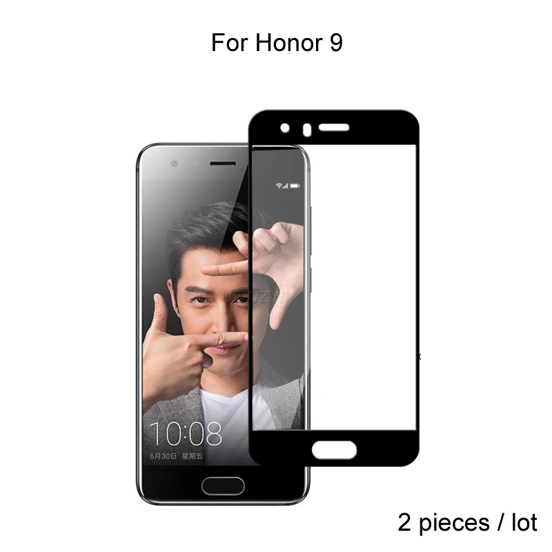 

2pcs For Huawei Honor 9 Glass Full Cover Tempered Glass Screen Protector Protective Glass For Huawei Honor 9