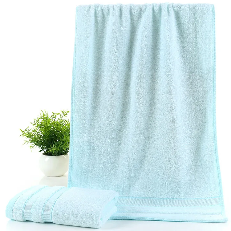 Бамбуковое волокно, двойное полотенце, хлопок, утолщенное, домашнее, для пар, полотенце для мытья лица, оптом, многоцветные полотенца - Цвет: Небесно-голубой