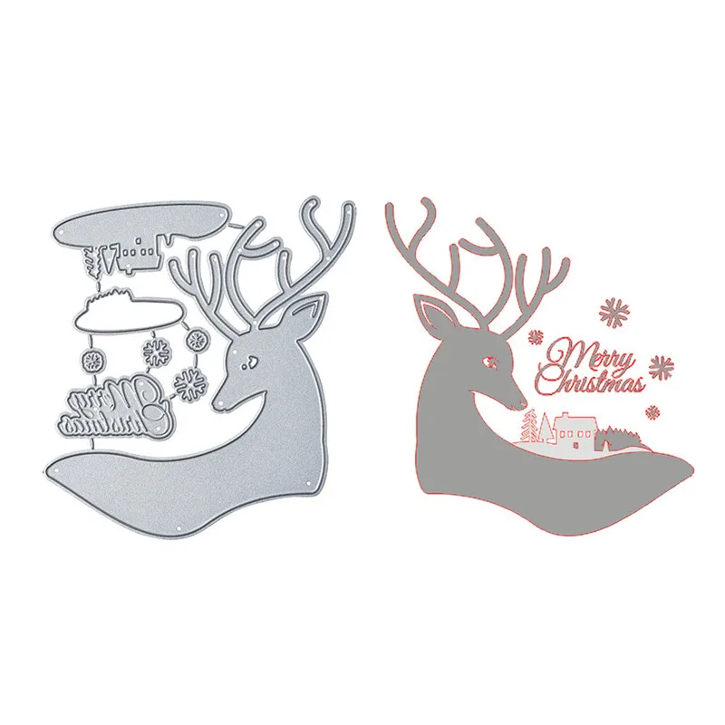 

YaMinSanNiO Merry Christmas Deer Die Elk Metal Cutting Dies New 2019 for Card Making Scrapbooking Embossing DieCut Stencil Craft