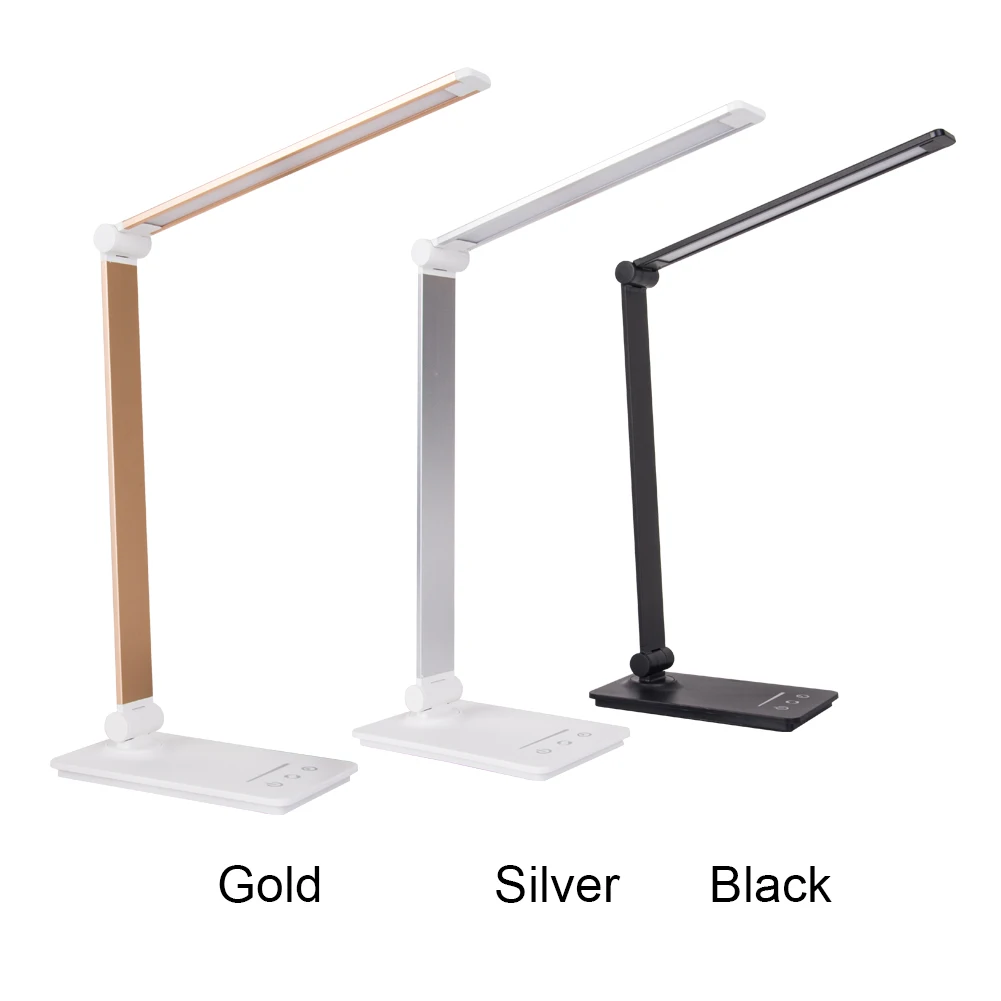 LED Desk Lamp Folding Adjustable Reading Study Portable Bedroom Dimmable Eye Protection USB Charging Touch Control Dormitory