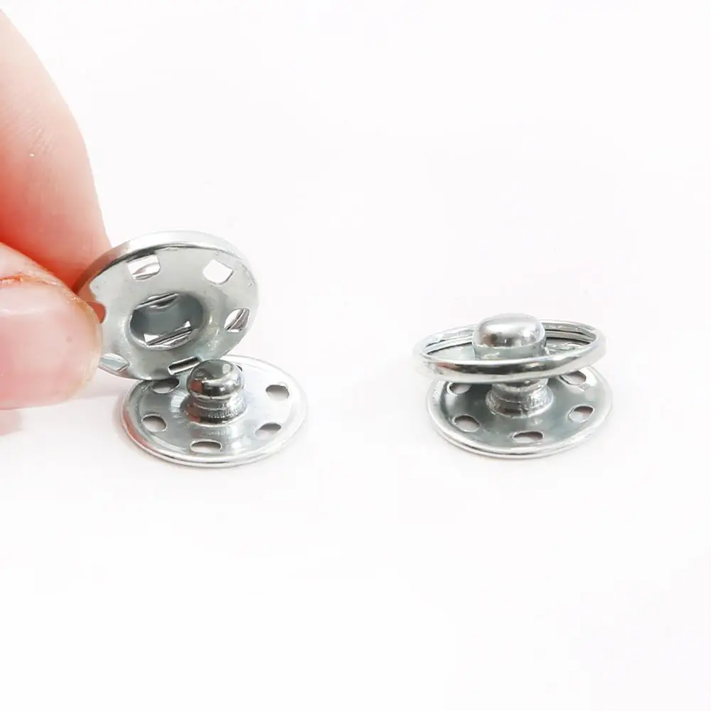 Black Silver Iron Metal Snap Fasteners Press Button Garment Sewing Accessories 8/10/12/14/16/18mm Invisible Stud Embedded Buckle 6