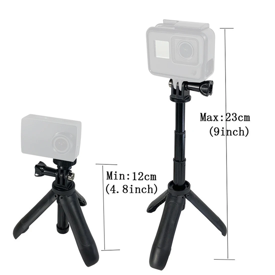 Mini Protable Tripod Extension Pole Handheld Monopod Pole Hand Grip Selfie Stick Mount for Gopro Hero 8 7 YI Osmo Action Camera-2