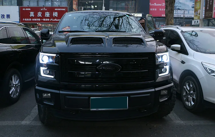 Автомобильный Стайлинг корпус передней фары для Ford F150 Raptor светодиодный фары DRL дневные ходовые огни Биксеноновые HID аксессуары