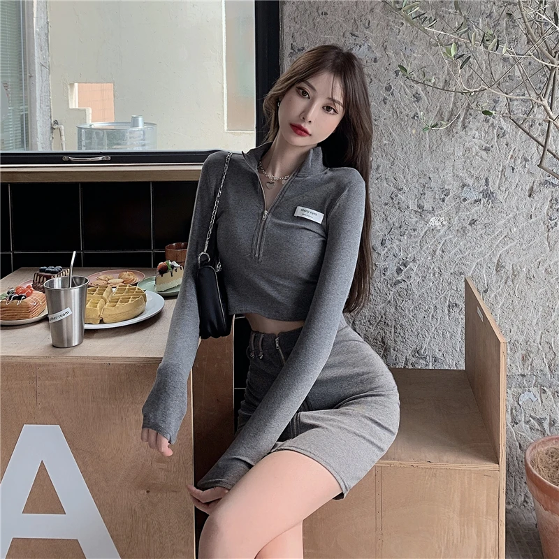 Женский Повседневный костюм из 2 предметов корейский стиль топ с воротником