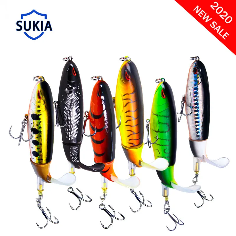 

SUKIA Newest Fishing Lure Whopper Plopper popper Lures Realistic Fishing Topwater Lure Artificial Fake Fish soft Lures Hard Bait