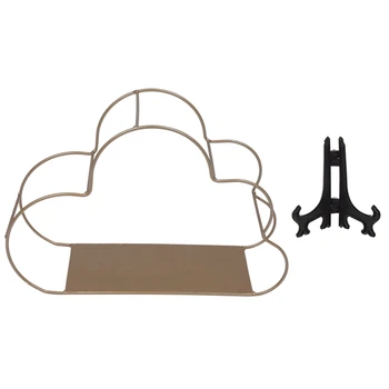 

New 1 Pcs Display Easel Stand Photo Pedestal Holder & 1 Pcs Gold Storage Storage Box Flower Pot Cloud Shape Storage Rack