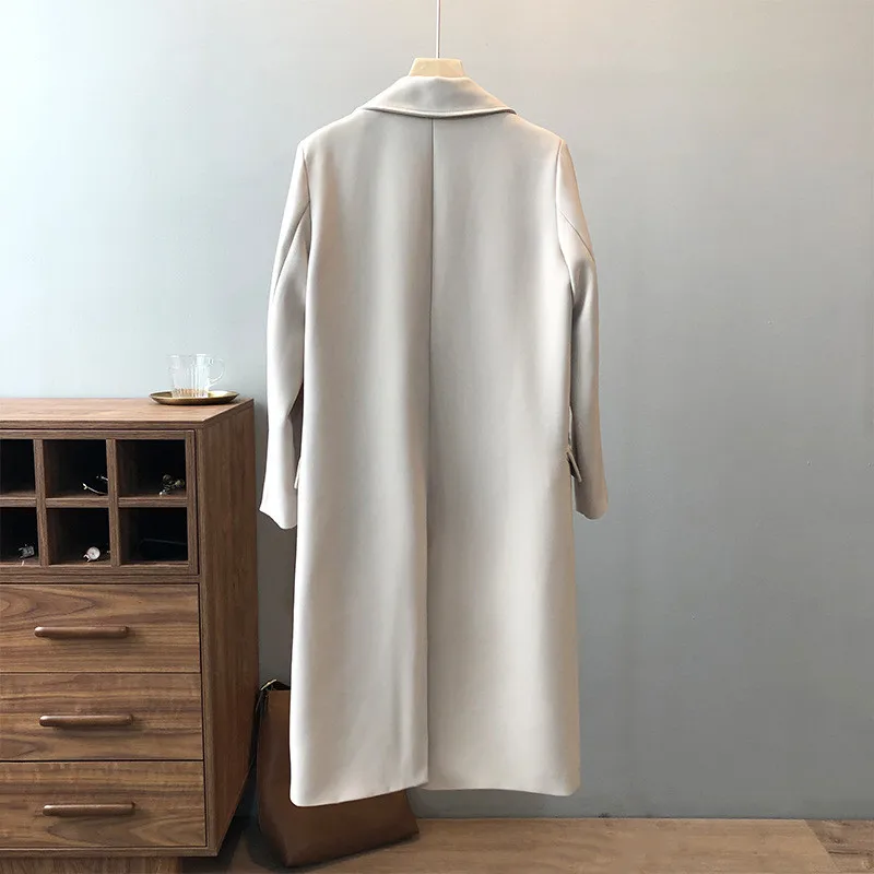 Autumn Women Woolen Coat 2020 Turn Down Collar Double Breasted Long Wool Coat Camel Women Warm Coat Casaco Feminino (29)