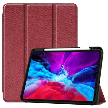 

Luxury Business Denim Texture Tablet Protective Case For iPad Pro 2020 12.9 inch Flip Fold Bracket Case For Apple A2069 A2232