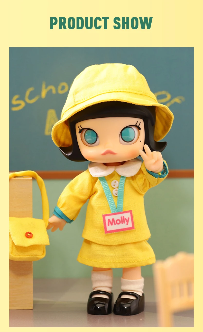 POPMART 14 см детский сад Molly BJD подарок на день рождения Детская игрушка Новое поступление