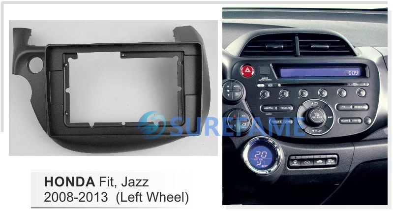 Автомобильный радиоприемник Facia 10 1 дюйма для Honda Jazz Fit 2008-2013 (левое колесо) DVD