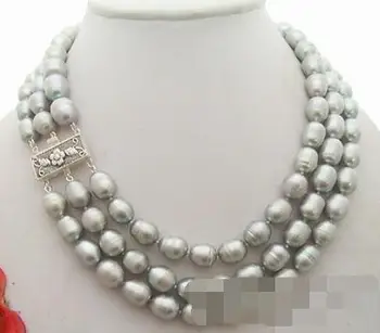 

N1010158 9-10mm Grey Rice Pearl Necklace