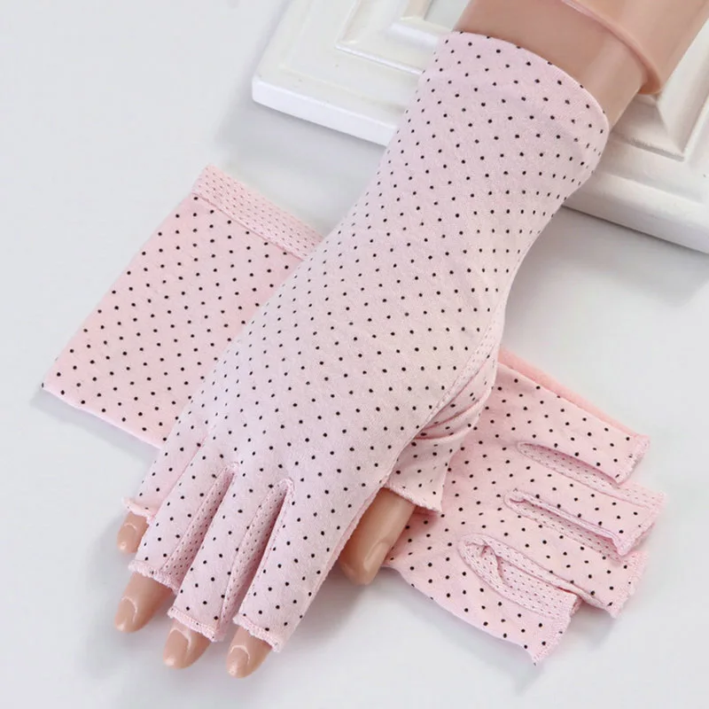 pink Летние перчатки с защитой от солнца, женские перчатки с защитой от ультрафиолета для вождения, ультратонкие модели, хлопковые женские перчатки для езды - Цвет: pink