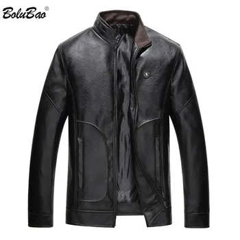 

BOLUBAO Men Leather Jackets New Autumn Winter Motorcycle Warm Men's PU Jackets Casual Waterproof Male Leather Jacket Coats