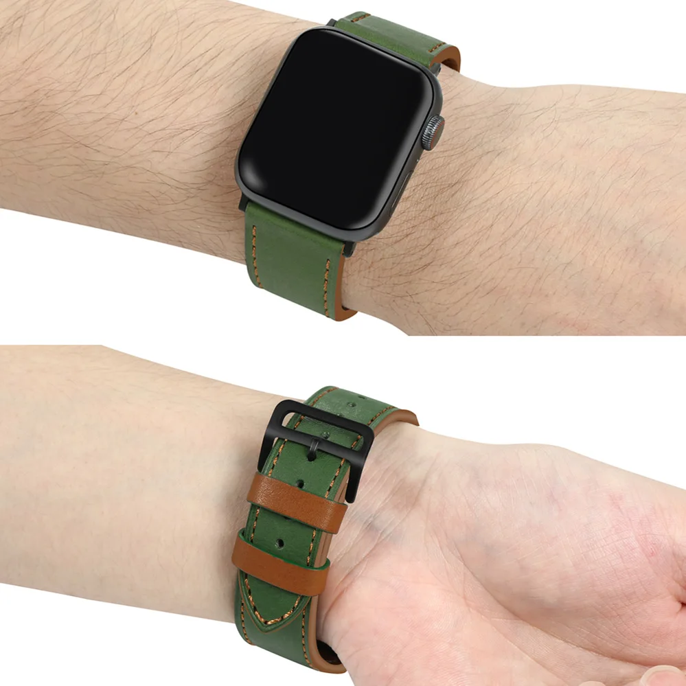 Новая кожаная Петля ремешок для наручных часов Apple Watch, ремешок 42 мм 44 мм Apple Watch 4 38 мм 40 мм для наручных часов iwatch серии 3/2/1 Замена кабель-браслет на запястье