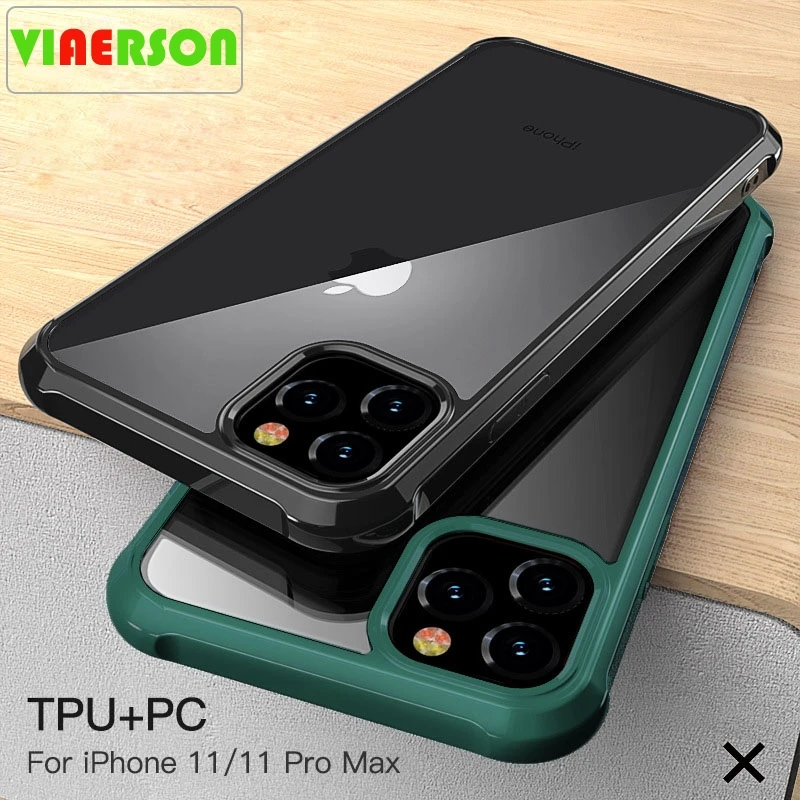 

Case For iPhone 11 Pro Max 11 Pro 11 Luxury Clear Acrylic + Silicone Frame Anti-Knock Case For iPhone XS Max XR XS X 7 8 Plus