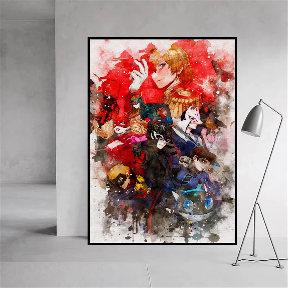 Persona 5 Anime Figure Poster Home Living Bedroom Decoration Wall Art Print High Definition Quality Canvas Picture Frames|Painting & Calligraphy| - Aliexpress