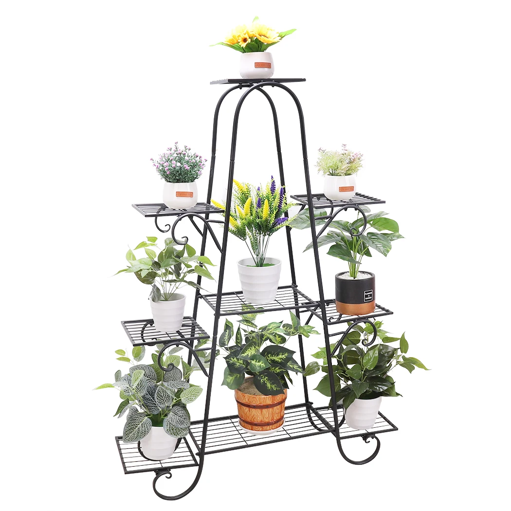 9 Tier Plant Stands Indoor Metal Plant Shelf Stand Outdoor Multilayer Potted Planters Display