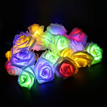 

Led string Rose flower fairy light Battery operated 2M 20LED Fashion Holiday Lighting for Wedding Garden Party Xmas Decoration @