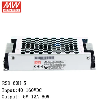

MEAN WELL RSD-60H-5 Input 40~160V DC to 5V DC 12A 60W Reliable Railway DC-DC Converter Switching Power Supply 5V Transformer