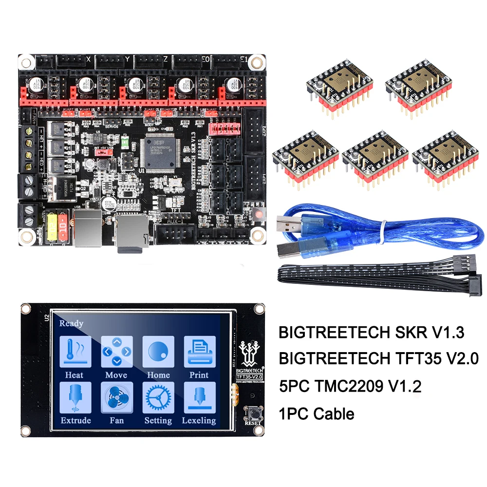 Beste BIGTREETECH SKR V1.3 Besturingskaart 32Bit Smoothieboard + TMC2209 V1.2 UART + TFT35 V2.0 3D Printer Onderdelen vs tmc2208 tmc2130 MKS Gen