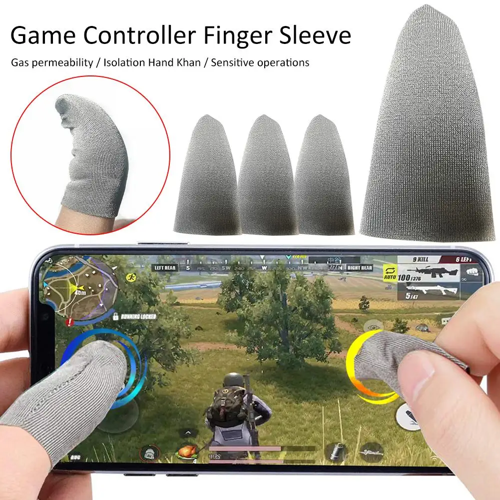 

Mobile Game Controller Finger Sleeve Breathable Anti Sweat Touch Screen Sensitive Shoot Aim Joysticks Finger Sleeve Set