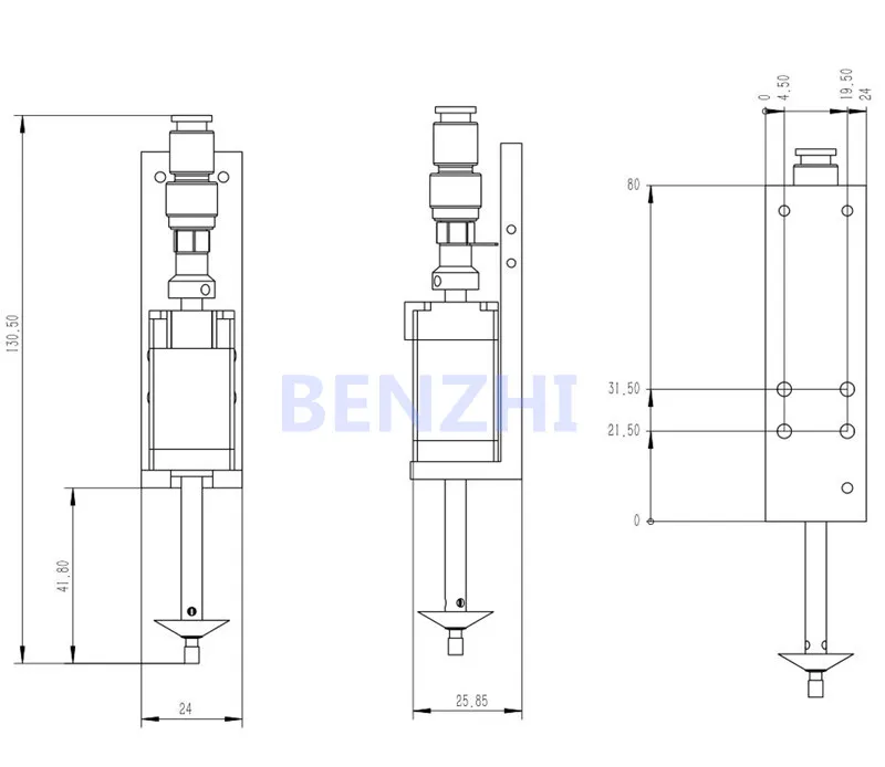 BT100 SMT головка Nema8 полый вал шаговый для выбора места головы SMT DIY монтажный 5 мм специальный разъем сопла Поворотный шарнир