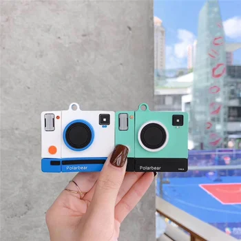 

New Silicone Case for AirPods Pro with Keychain Luxury Hook Up Shockproof Cover for AirPods 3 Case Camera Model Headphone Shell