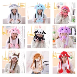 Chapeau lapin mignon avec différents styles, avec flotteur d'air léger, casquette mobile en peluche de dessin animé, jouets en peluche, cadeaux pour enfant 