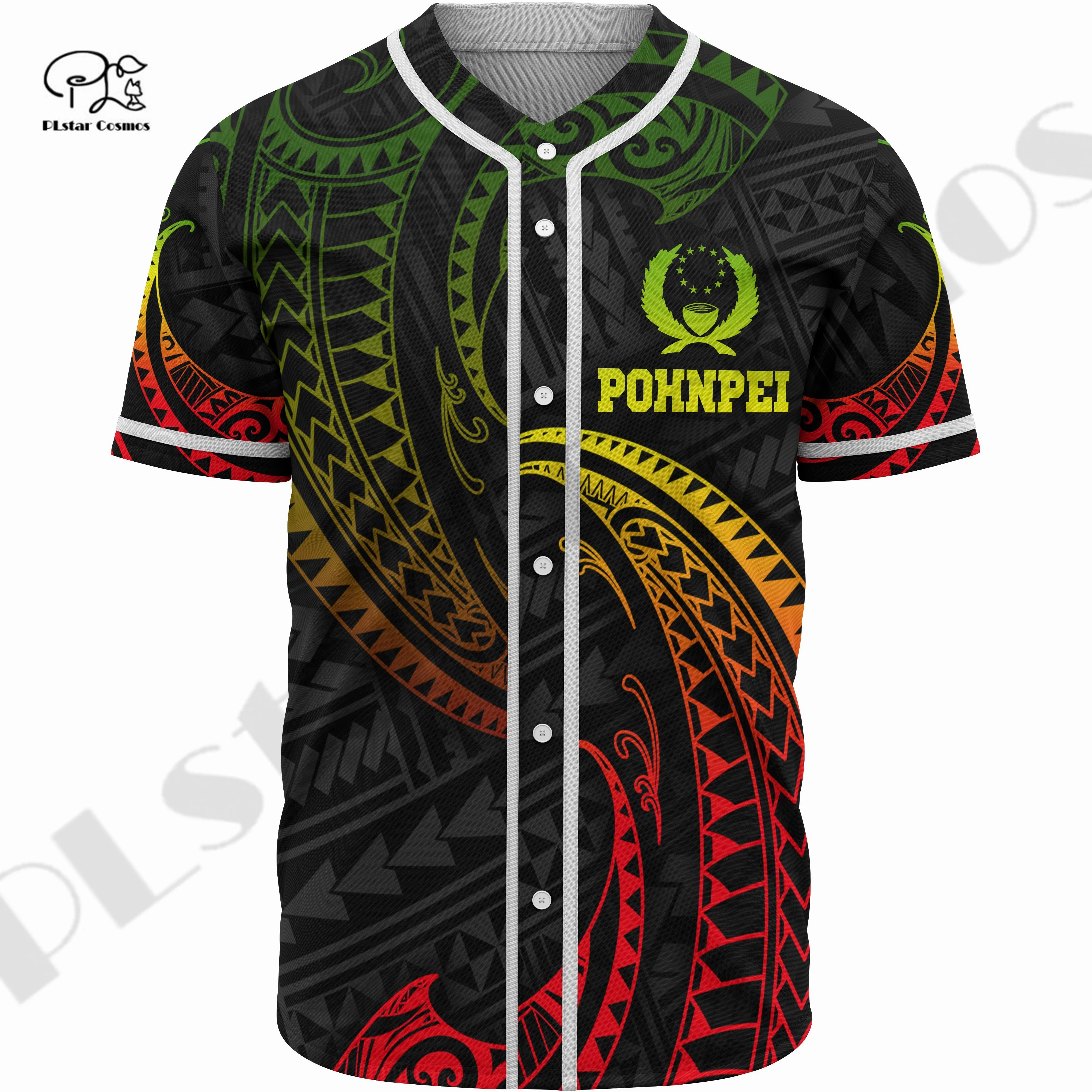 Newest 3Dprinted Baseball Jersey Shirt Pohnpei Polynesian Tribal Wave Tattoo Casual Unique Unisex Funny Sport Streewear Style-1 5