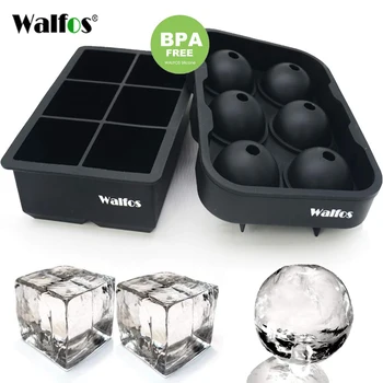 

WALFOS Large Size 6 Cell Ice Ball Mold Silicone Ice Cube Trays Whiskey Ice Ball Maker 6 Silicone Molds Maker For Party Bar