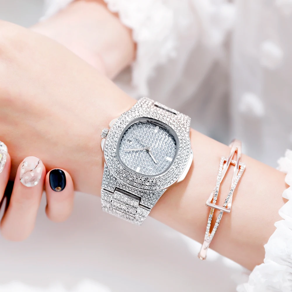 Ролевые часы в стиле хип-хоп, женские часы с бриллиантами, Серебристый Стальной ремешок, мужские деловые кварцевые наручные часы, водонепроницаемые, Relogio Masculino