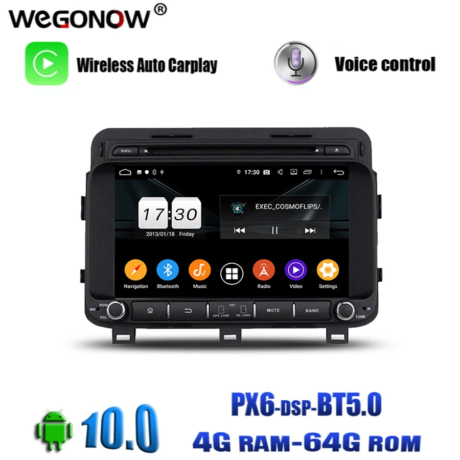 DSP IPS Android 10 0 8 ядер 64 Гб ПЗУ 4G LTE Bluetooth 5 Wifi GPS карта Автомобильный DVD плеер RDS радио для