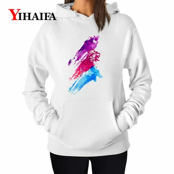 

YIHAIFA New Women Printed Colorful Graphics Harajuku Hoodies Sweatshirt Girl Pullover Female Blouse