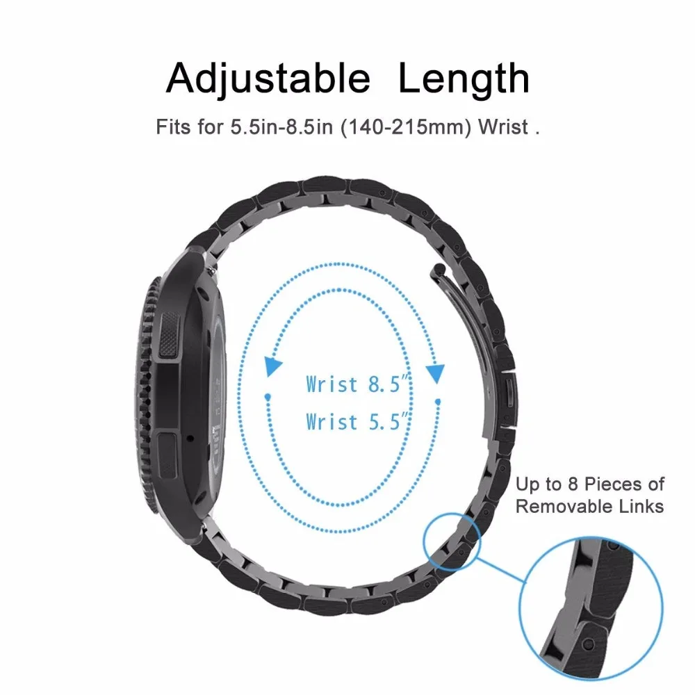 Ремешок для Huawei watch gt 2e/pro браслет из нержавеющей стали Samsung galaxy 46 мм 42 active 2 gear S3 amazfit